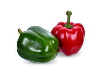 Fresh sweet pepper isolated on white background. clipping path