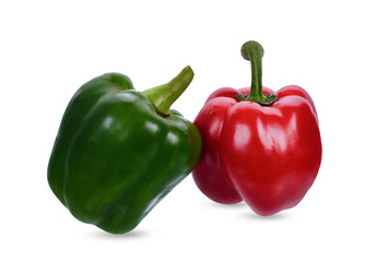 Fresh sweet pepper isolated on white background. clipping path