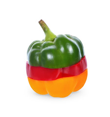 Fresh sweet pepper isolated on white background. clipping path