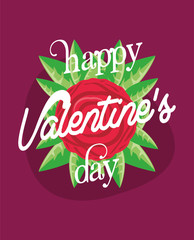 Happy valentines day rose flower vector design