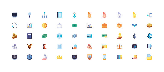 Isolated business icon set vector design