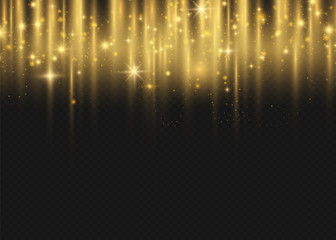 Beautiful light flares. Glowing streaks on dark background. Luminous abstract sparkling lined background.