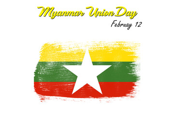Myanmar flag, Myanmar Union day on February 12