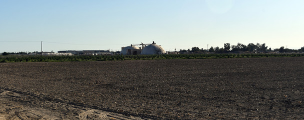 Low side view of fertilizer factory