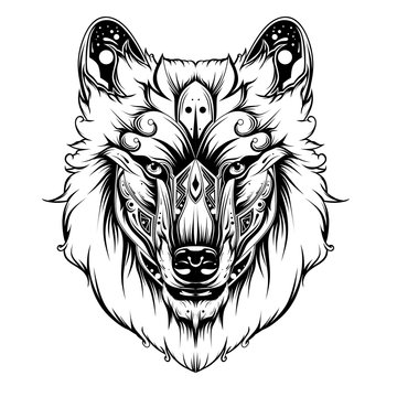 Wolf illustration, logo, animals, mascot