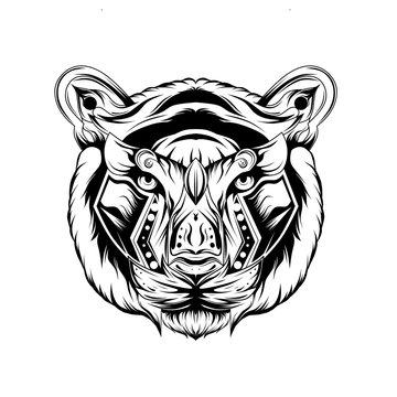 Tiger illustration, logo, animals, mascot