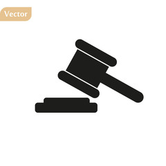 Judge gavel Icon Vector. Simple flat symbol. Perfect Black pictogram illustration on white background.