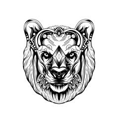Bear illustration, logo, animals, mascot