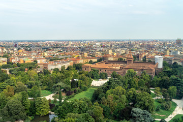 Fototapeta na wymiar Milan, Italy cityscape and skyline