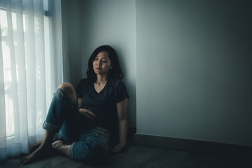panic attacks alone young woman sad fear stressful depressed emotion.crying begging help.stop...