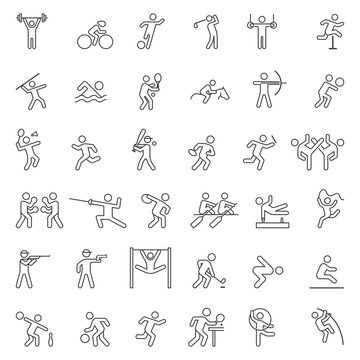 Set of sport line icons. Vector illustration.
