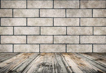 room with brick wall