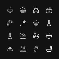 Editable 16 sink icons for web and mobile