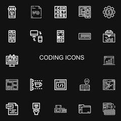 Editable 22 coding icons for web and mobile