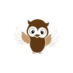 Fotobehang owl bird illustration logo template vector icon © Ony98