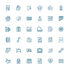 Editable 36 key icons for web and mobile