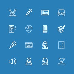 Editable 16 microphone icons for web and mobile