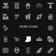 Editable 22 work icons for web and mobile
