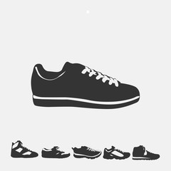men sneaker shoe fashion wear vector icon