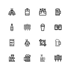Editable 16 barley icons for web and mobile