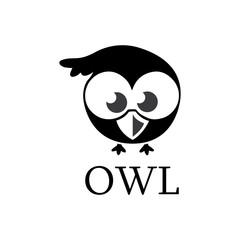 owl bird illustration logo template vector icon