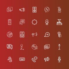 Editable 25 voice icons for web and mobile