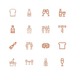 Editable 16 wineglass icons for web and mobile