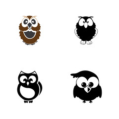 owl bird illustration logo template vector icon