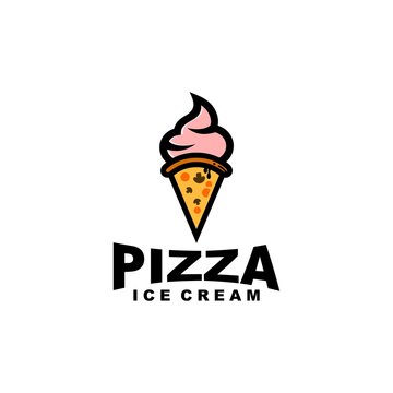 pizza and ice cream logo design