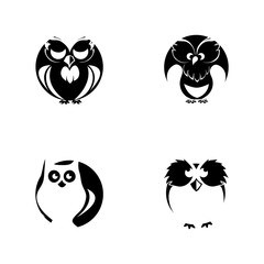owl bird illustration logo template vector icon