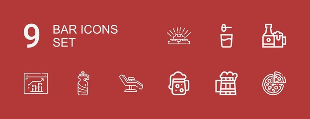 Editable 9 bar icons for web and mobile