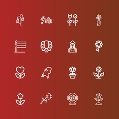 Editable 16 tulip icons for web and mobile