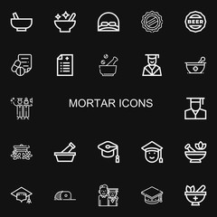 Editable 22 mortar icons for web and mobile