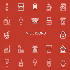 Editable 22 milk icons for web and mobile