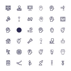 Editable 36 bulb icons for web and mobile