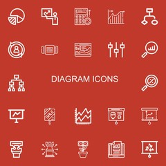 Editable 22 diagram icons for web and mobile