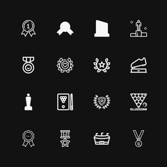Editable 16 trophy icons for web and mobile