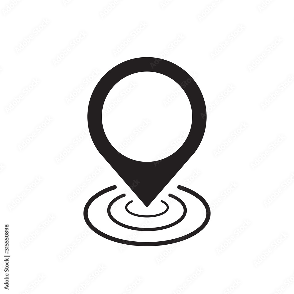 Poster pin icon. gps pointer mark. location map symbol.