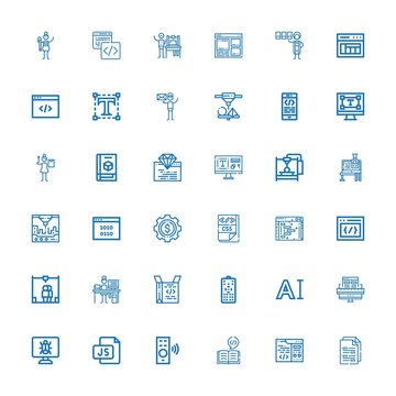 Editable 36 program icons for web and mobile