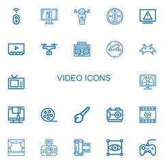 Editable 22 video icons for web and mobile