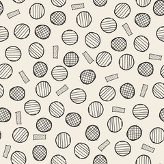 seamless hand draw monochrome doodle pattern background from geometric shape