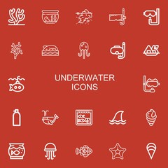 Editable 22 underwater icons for web and mobile