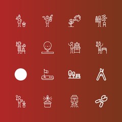 Editable 16 lawn icons for web and mobile