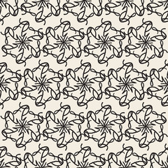 seamless abstract monochrome pattern background from freeform line