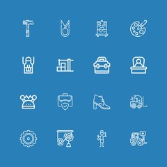 Editable 16 work icons for web and mobile