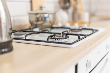 Scandinavian-style kitchen with Christmas and New Year decor