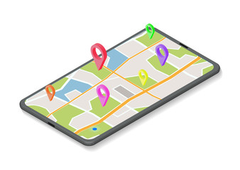isometric GPS Navigation Concept.