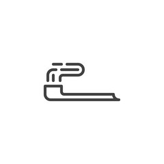 Tobacco smoking pipe line icon. linear style sign for mobile concept and web design. Marijuana pipe outline vector icon. Symbol, logo illustration. Vector graphics