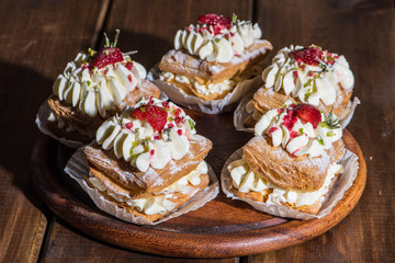 Fresh cakes made on a small bakery