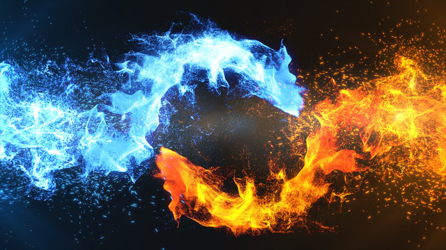 fire vs ice wallpaper